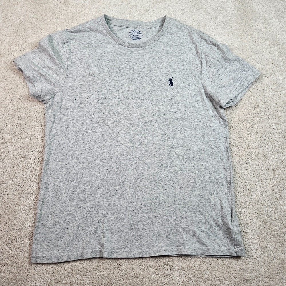 Polo Ralph Lauren T Shirt Mens S Gray Heather Custom Slim Fit Pony Logo Cotton